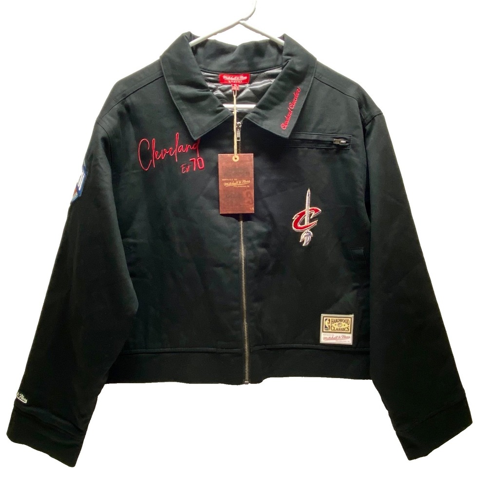 Cleveland Cavaliers NBA Jacket Women's Medium Black Full Zip Mitchell & Ness NWT